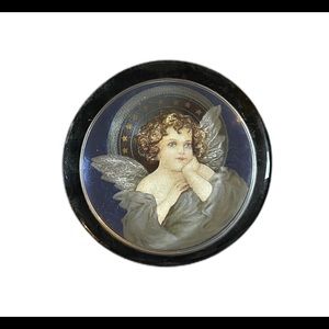 Vtg 1993 Thomas Cathey Collection Angel Paperweight English Glass